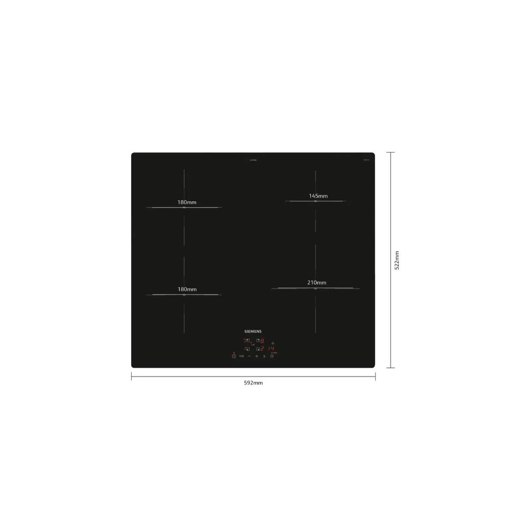 Voir la diapositive 3 : Siemens Table de cuisson induction 60cm 4 feux 4600w noir - eu611beb5h