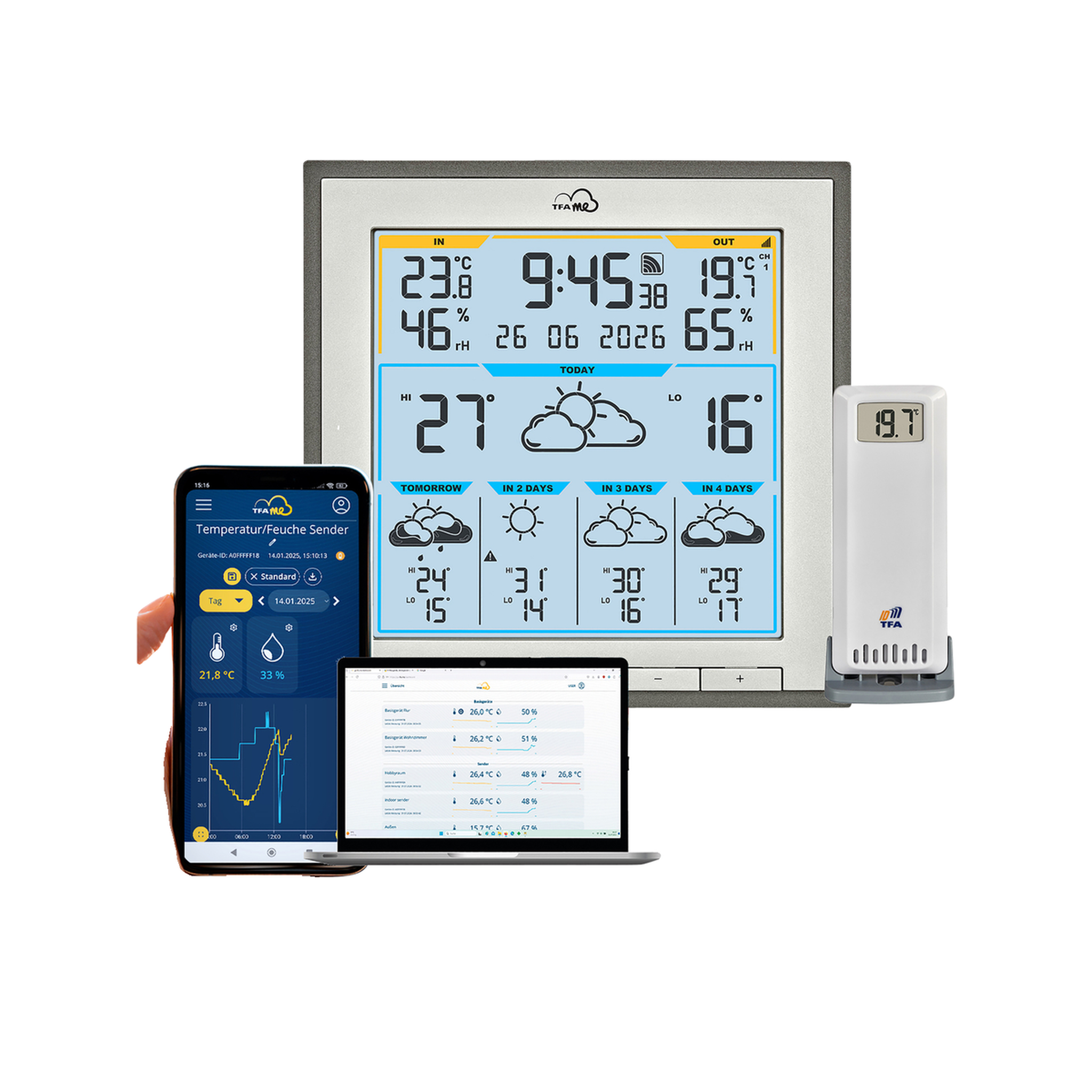 TFA Station météo TFA id-08 couleur gris