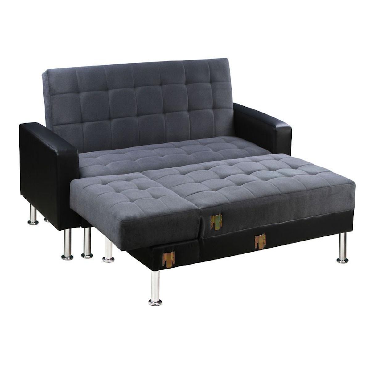 Habitat et Jardin Canapé d'angle convertible et réversible  Theo  - 4 places - Noir / Gris