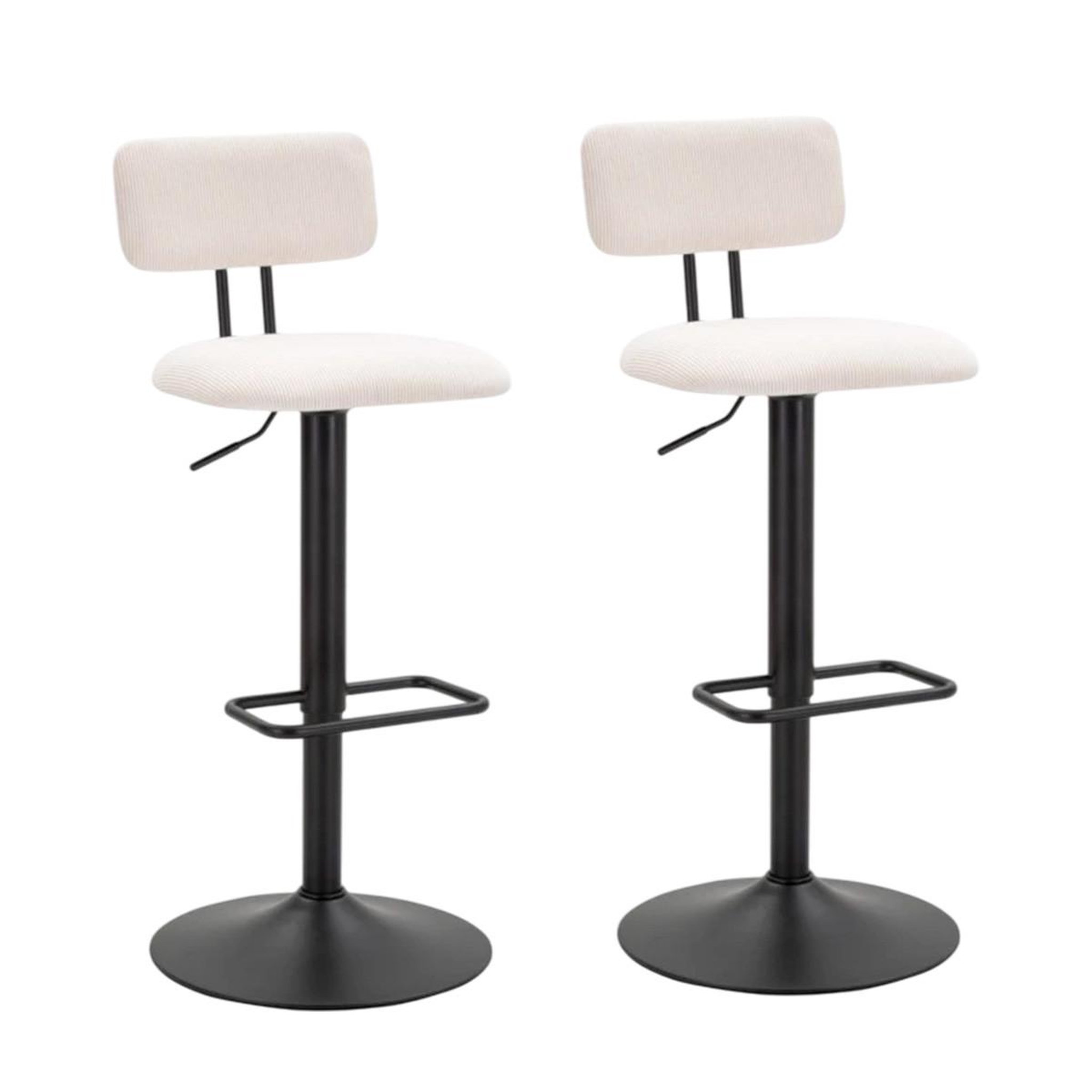 Paris Prix Lot de 2 chaises de bar réglable  destiny  85-105cm noir & blanc