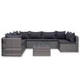 Voir la diapositive 5 : VIDAXL Salon de jardin 10 pcs avec coussins Resine tressee Gris