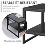 Voir la diapositive 4 : HOMCOM Table Basse Style Moderne avec 2 Étagères 106 x 50 x 47 cm Noir