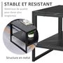 Voir la diapositive 4 : HOMCOM Table Basse Style Moderne avec 2 Étagères 106 x 50 x 47 cm Noir