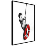 Paris Prix Affiche Murale Encadrée  Banksy Swinger. Coloris disponibles : Jaune, Noir