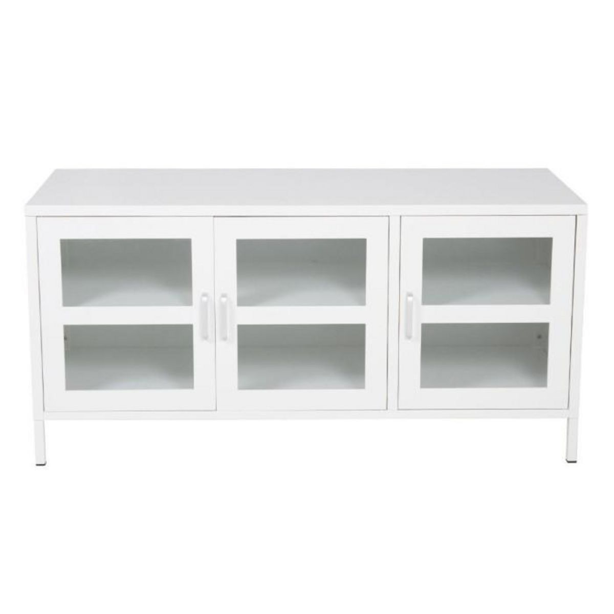 Paris Prix Meuble TV 3 Portes  Acero  120cm Blanc