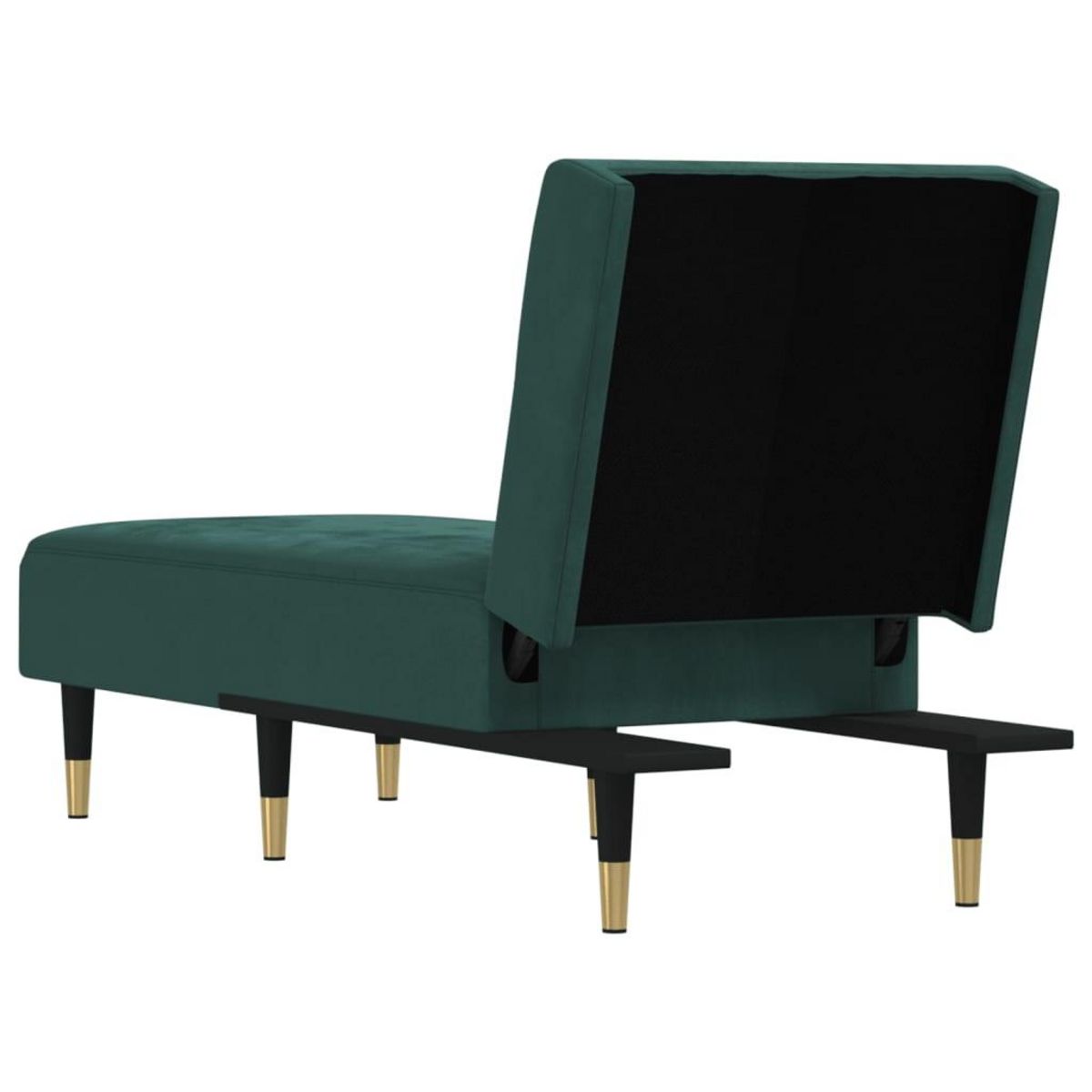 VIDAXL Chaise longue vert fonce velours