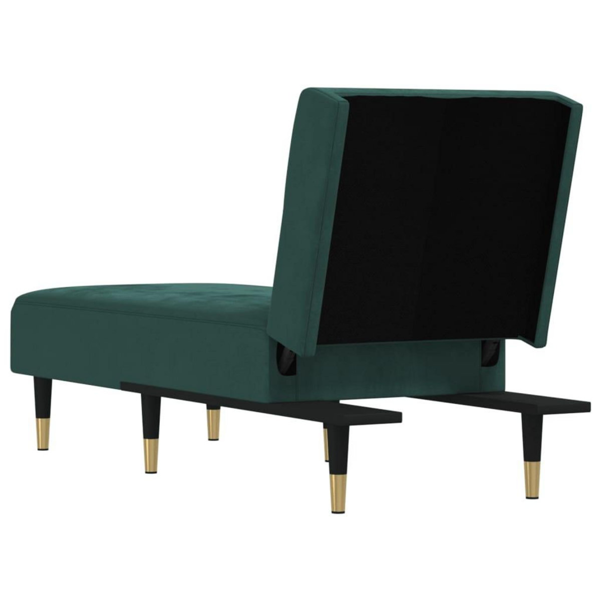 VIDAXL Chaise longue vert fonce velours