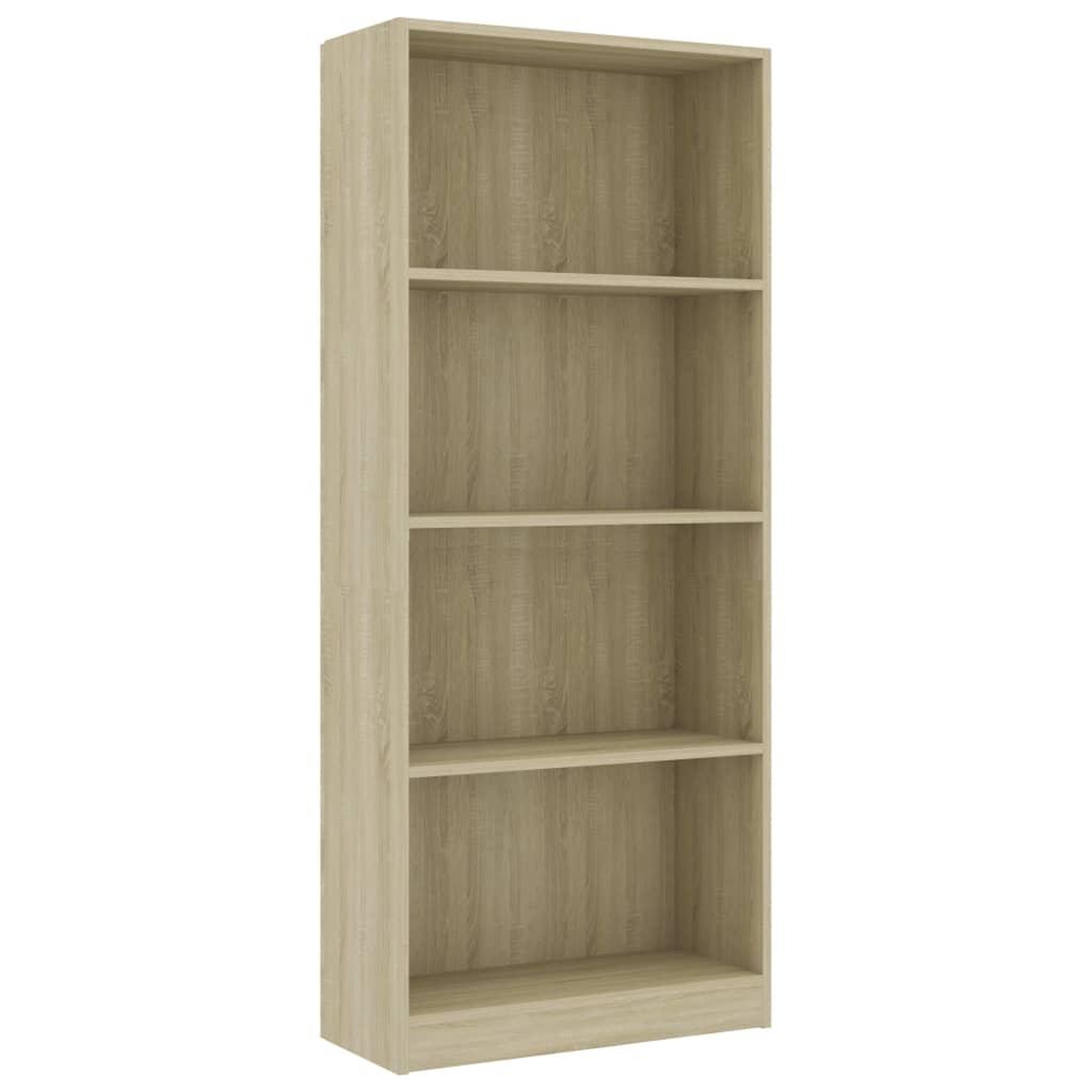 Voir la diapositive 2 : VIDAXL Bibliotheque a 4 niveaux Chene sonoma Bois d'ingenierie