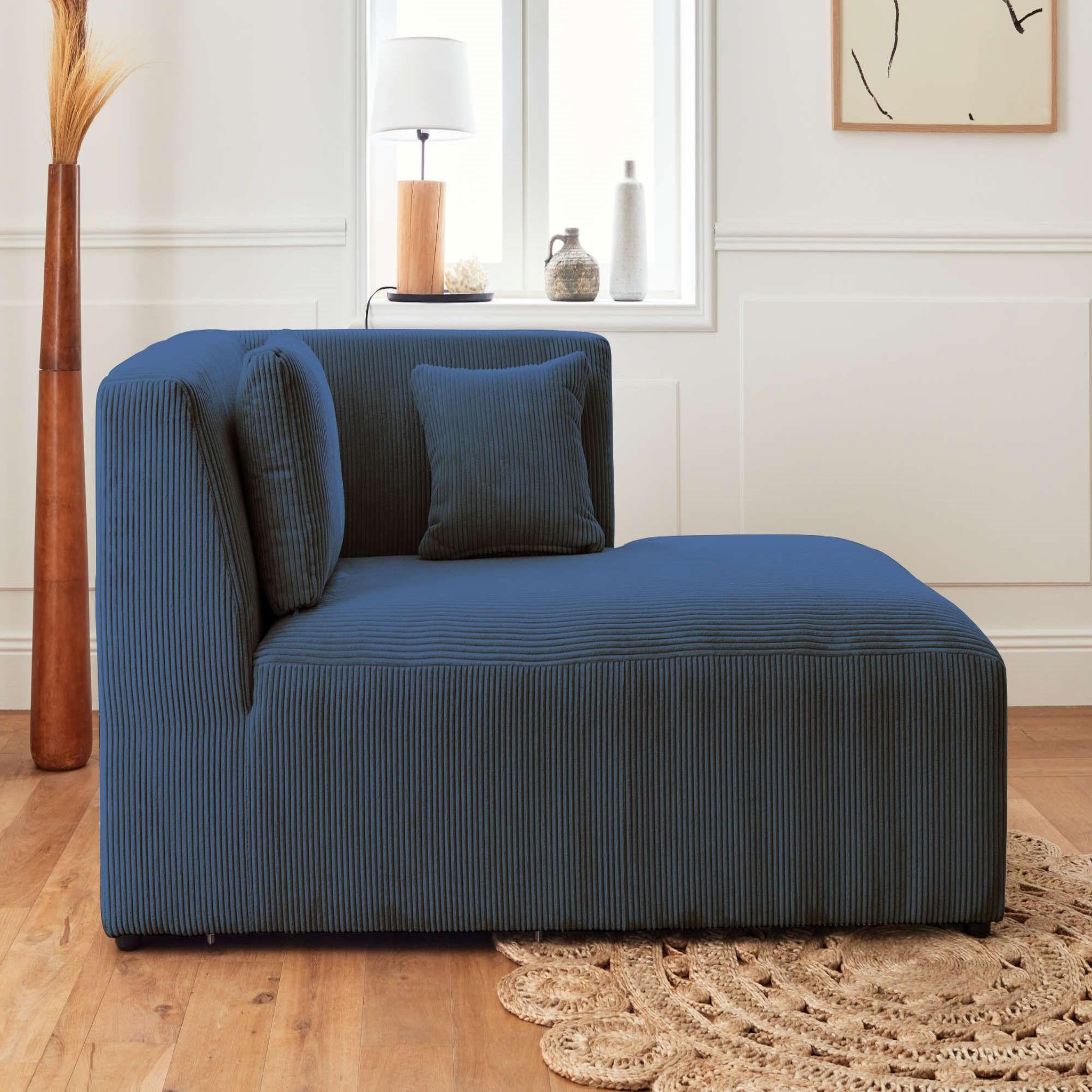 Voir la diapositive 6 : LISA DESIGN Victoire - canapé modulable d'angle droit - 5 places - en velours côtelé
