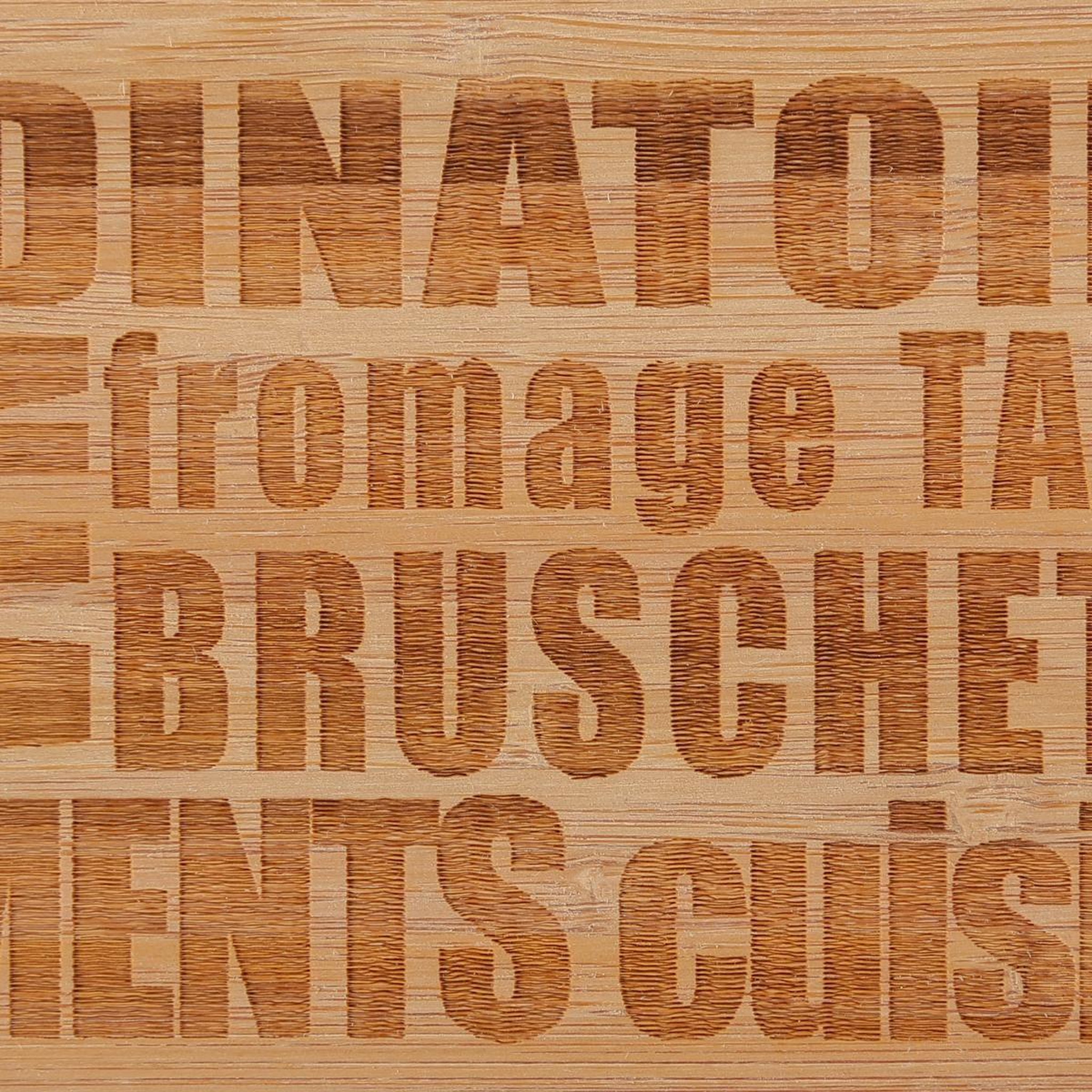 Voir la diapositive 4 : FIVE Planche à Découper  Bambou Words  59cm Marron