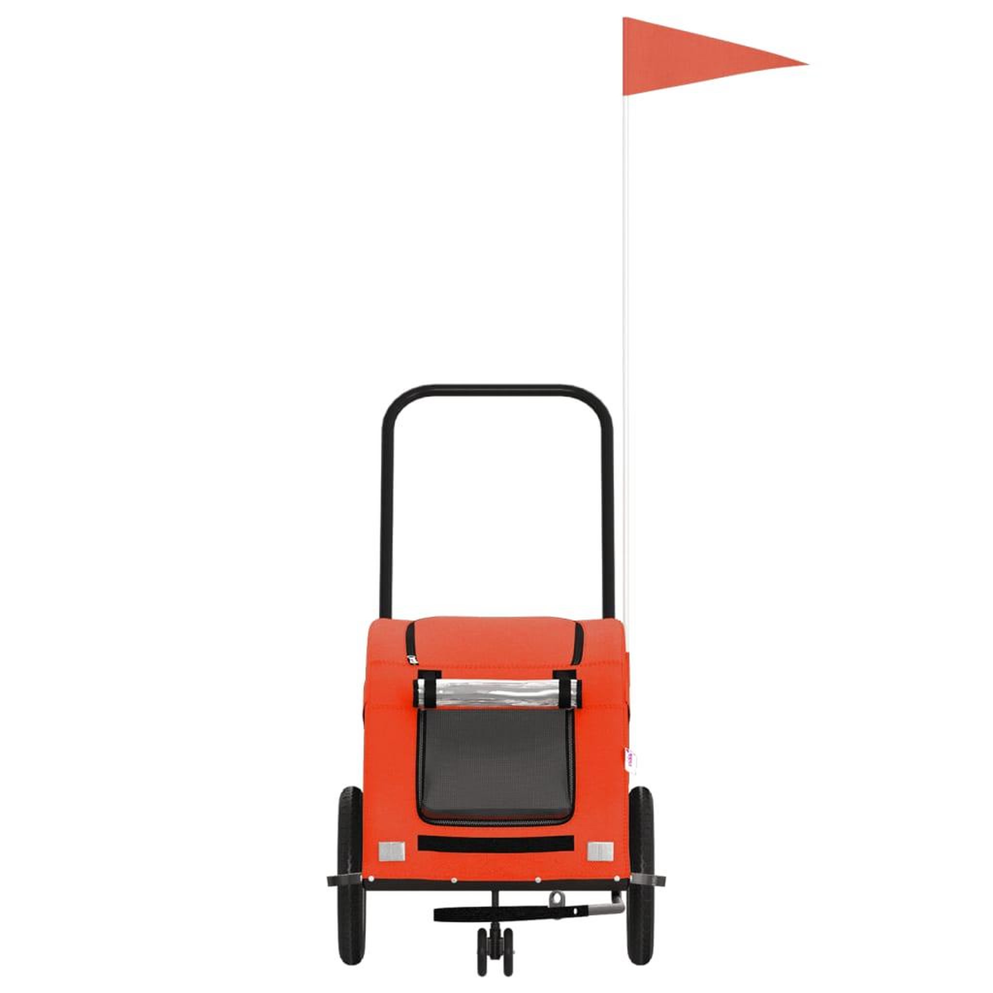 Voir la diapositive 4 : VIDAXL Remorque de velo pour animaux de compagnie orange et gris