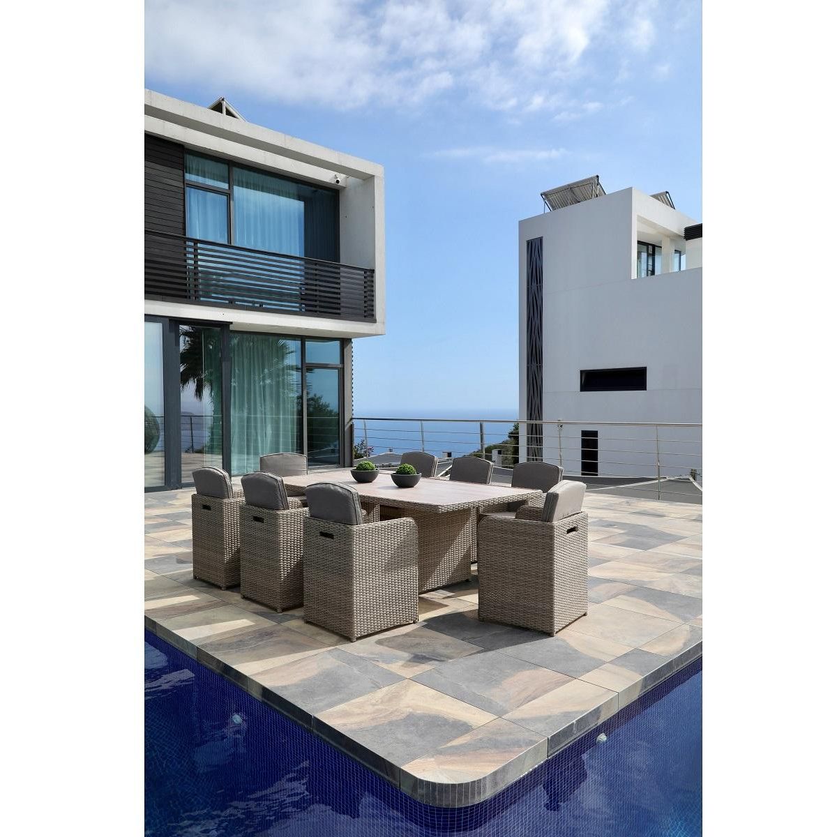 Salon de jardin encastrable 8 personnes ACACIA