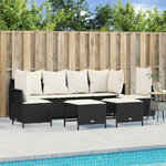 VIDAXL Salon de jardin 5 pcs avec coussins noir resine tressee