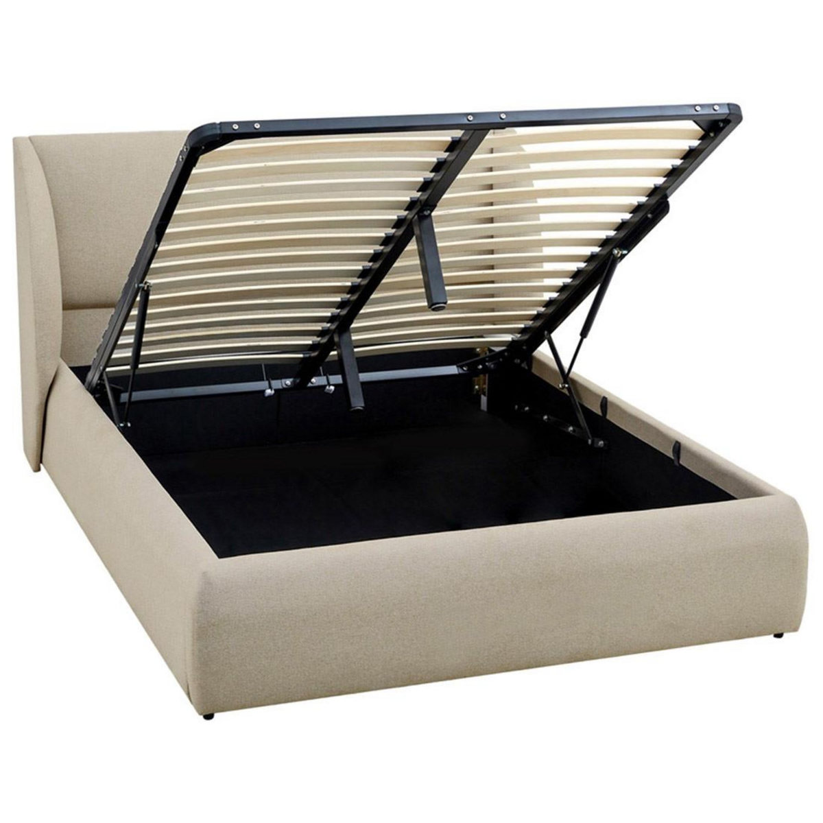 BEST MOBILIER Florina - lit coffre - 180x200 cm - sommier inclus - en tissu