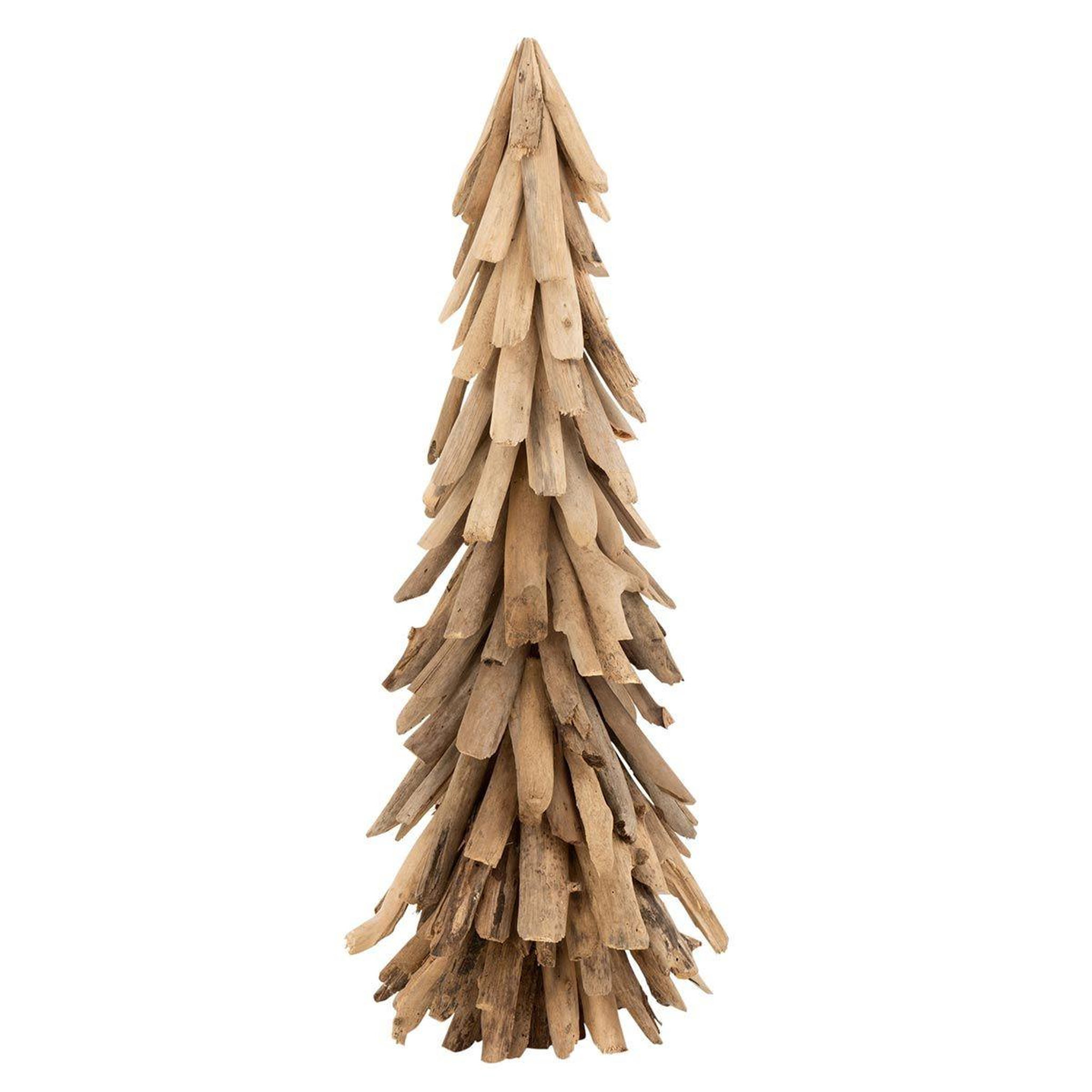 J-LINE Sapin de Noël à Poser  Bois Flotté  80cm Naturel