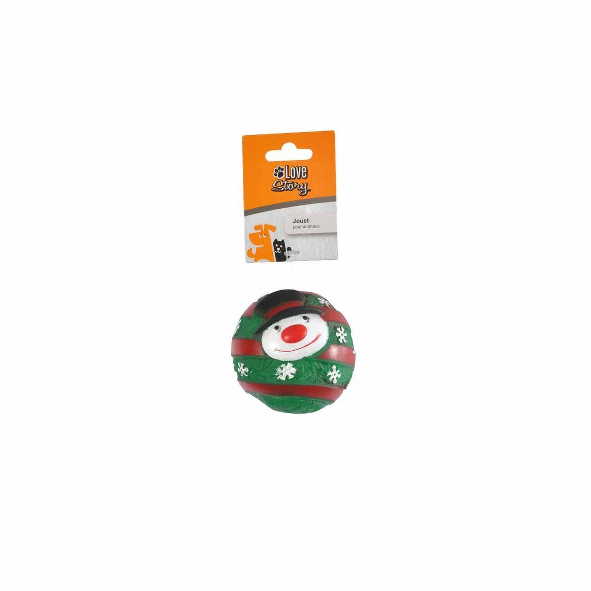 Voir la diapositive 3 : HOMEA Balle pour chien  bonhomme de neige  9cm vert