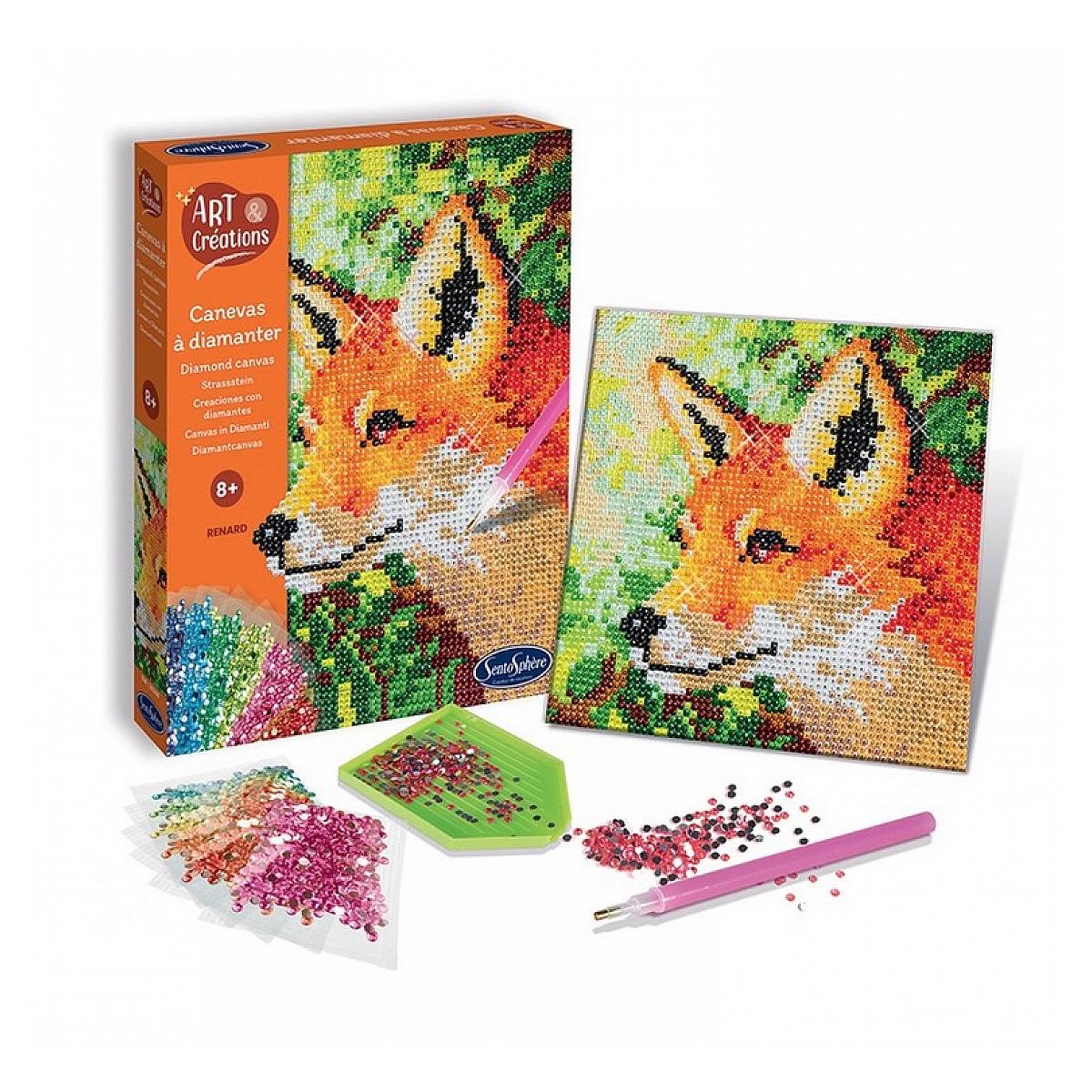 Voir la diapositive 2 : Sentosphere Canevas a diamanter - Renard - Art et creations