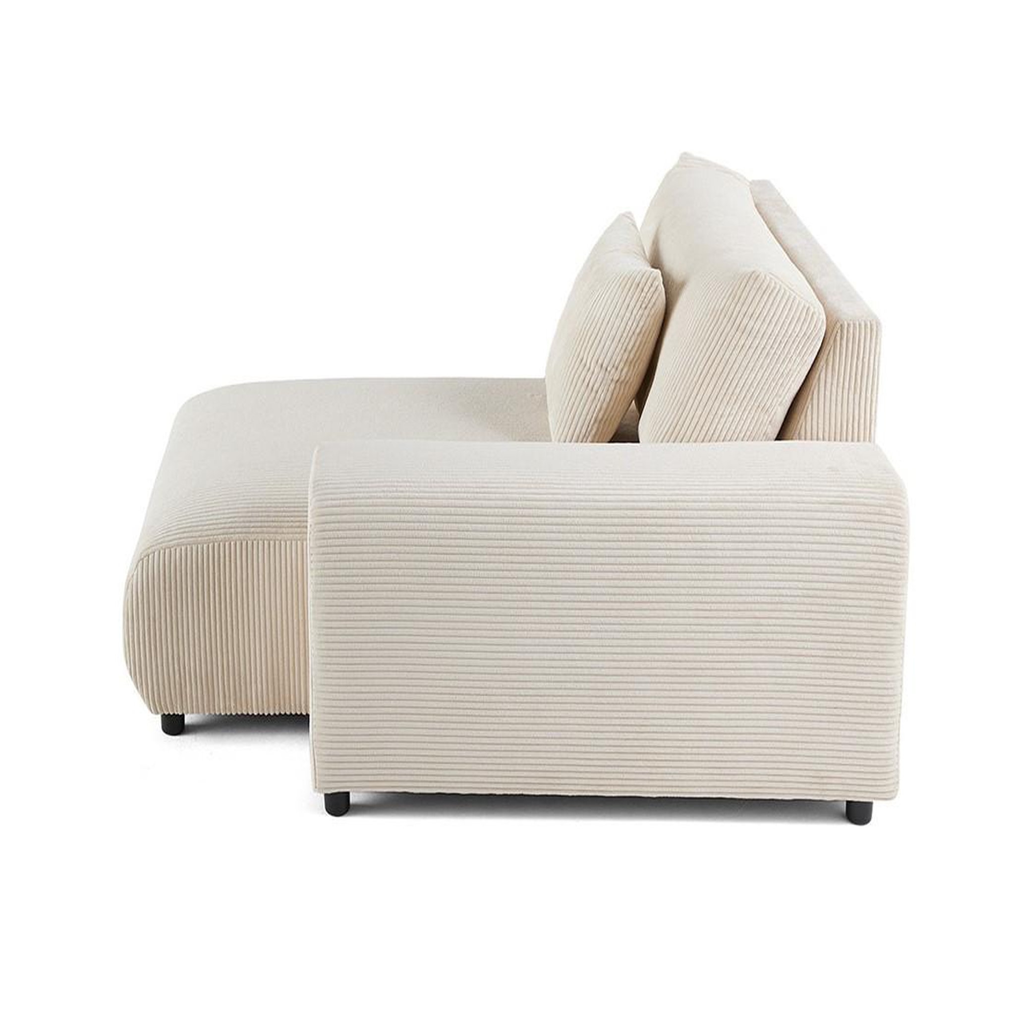 Voir la diapositive 3 : LISA DESIGN Garance - module d'assise méridienne droit - en velours côtelé