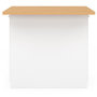 Voir la diapositive 3 : ID MARKET Ilot central IVO 100 cm blanc avec plan de travail façon hêtre