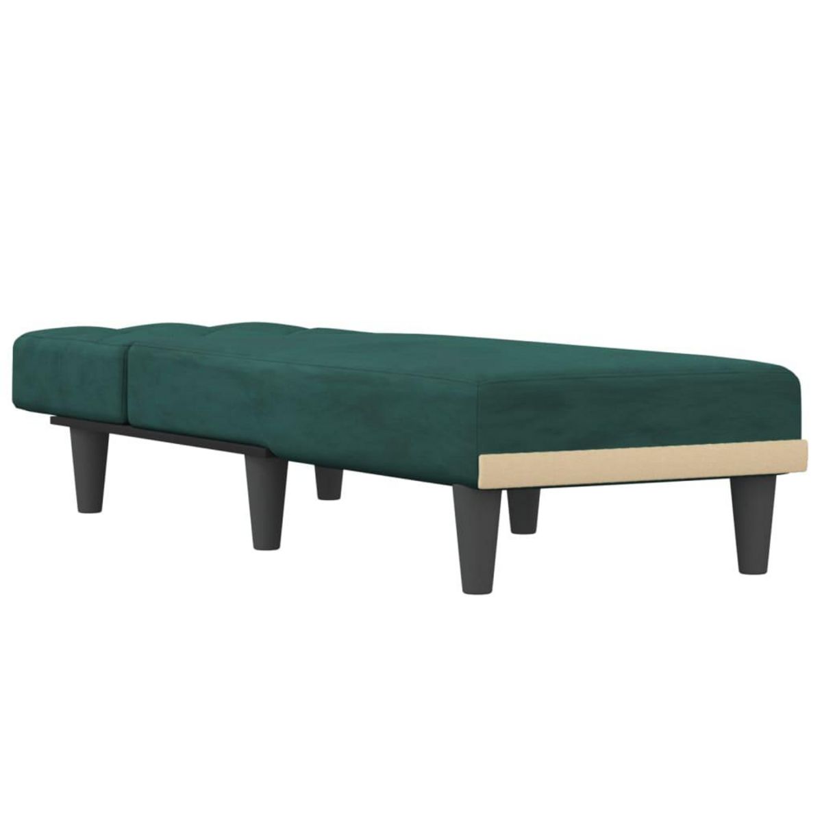 VIDAXL Chaise longue vert fonce velours