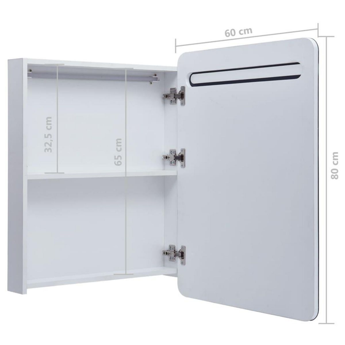 VIDAXL Armoire de salle de bain a miroir LED 60x11x80 cm