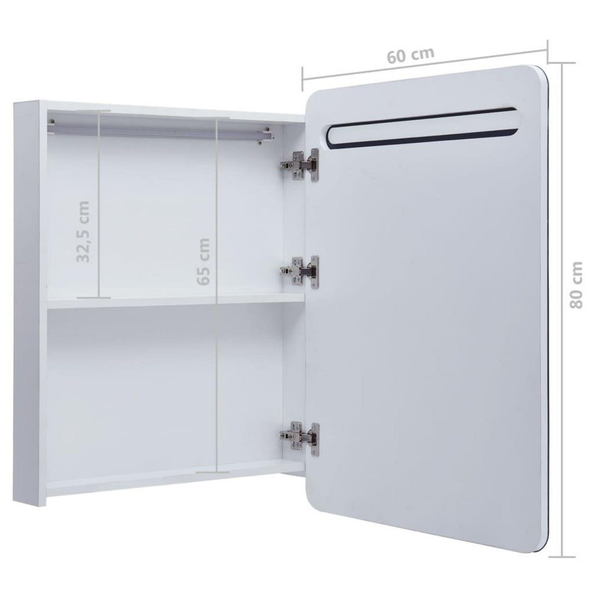 VIDAXL Armoire de salle de bain a miroir LED 60x11x80 cm