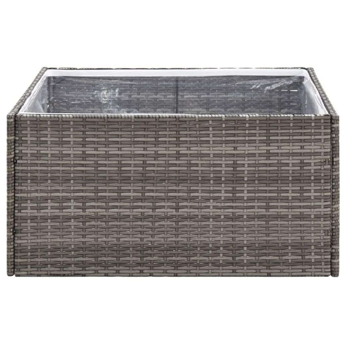 VIDAXL Jardiniere Gris 80x80x40 cm Resine tressee
