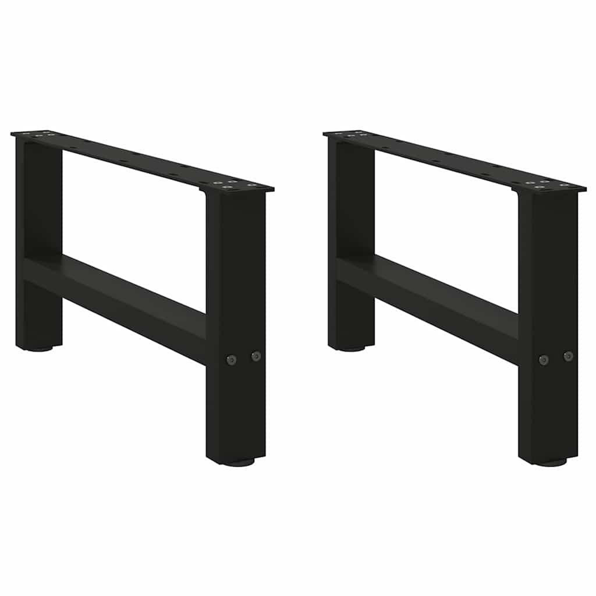 Voir la diapositive 2 : VIDAXL Pieds de table basse noir 2 pcs 60x(30-31) cm acier
