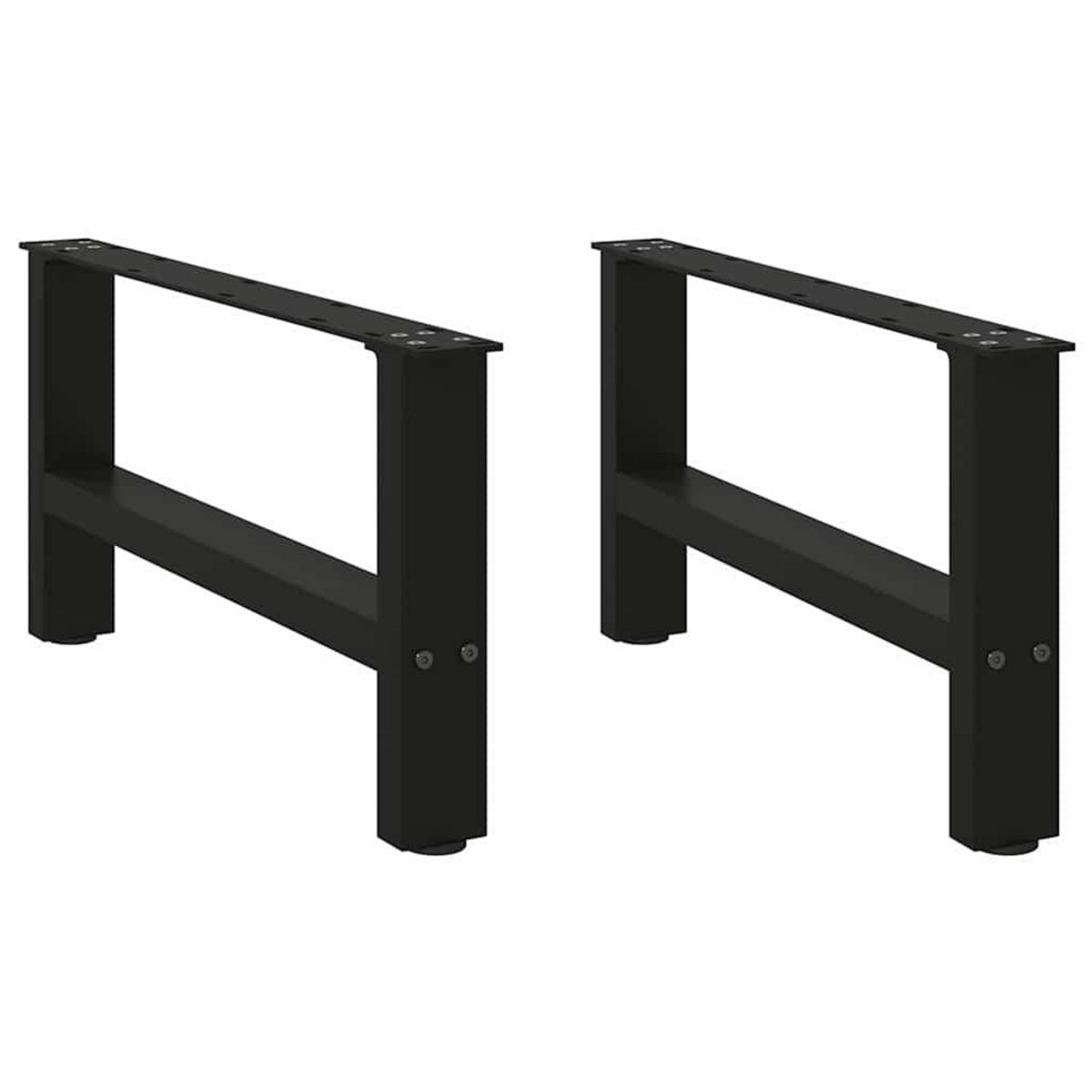 VIDAXL Pieds de table basse noir 2 pcs 60x(30-31) cm acier