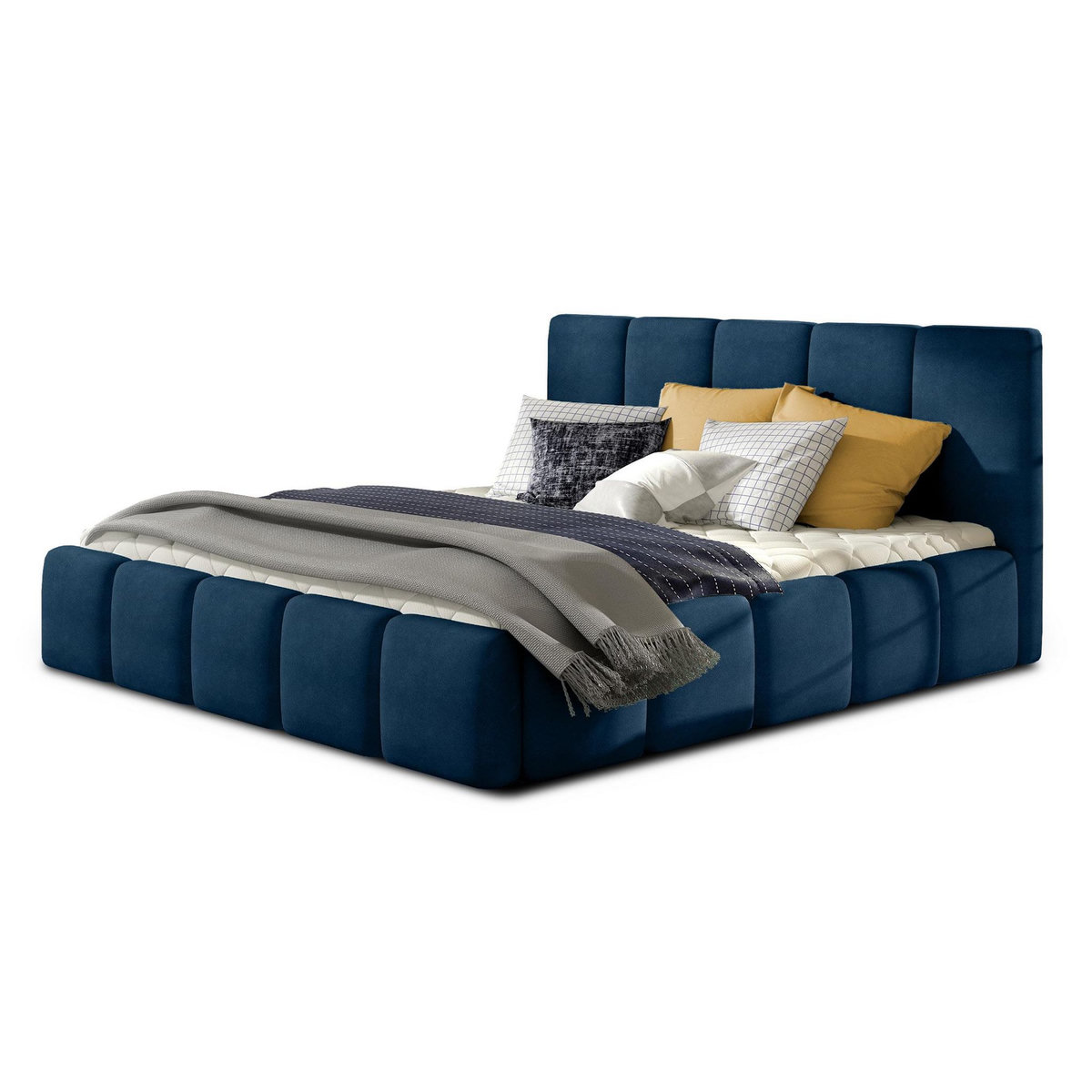 BEST MOBILIER Lucea - lit coffre - 180x200 - sommier inclus - en velours