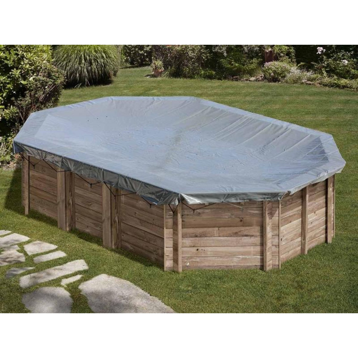GRE Bâche d'hivernage pour piscine bois octogonale Grenade 4,36 x 3,36 m - Gré