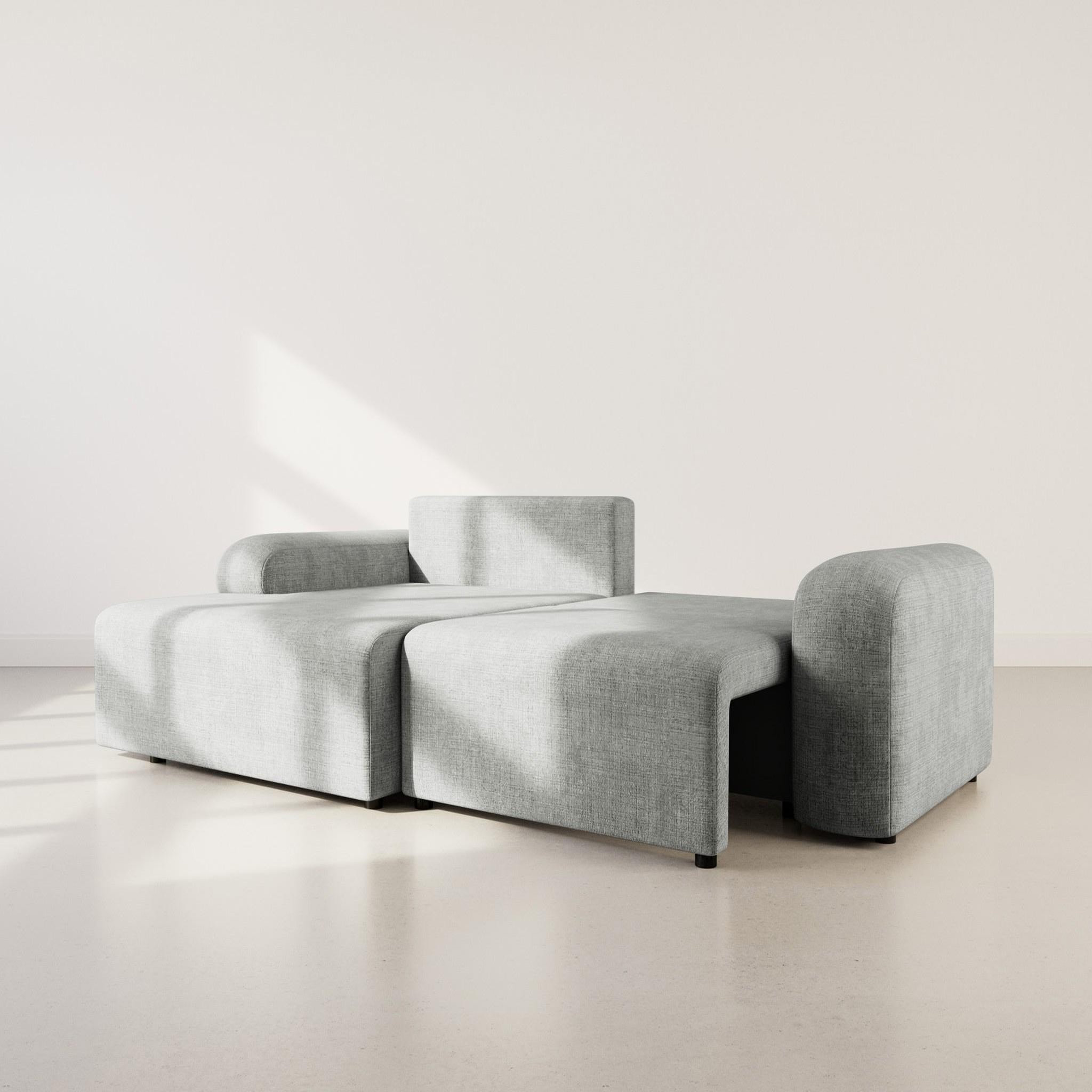 Voir la diapositive 2 : BEST MOBILIER Rebecca - canapé d'angle gauche 4 places convertible avec coffre en velours texturé