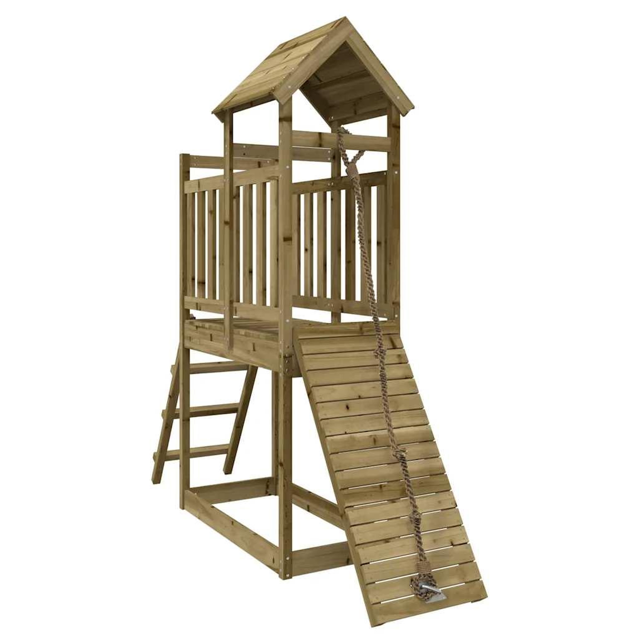 Voir la diapositive 2 : VIDAXL Maisonnette de jeu avec mur d'escalade bois de pin impregne