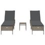 Voir la diapositive 4 : VIDAXL Ensemble de chaises longues avec coussins 3 pcs gris poly rotin