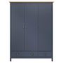 Voir la diapositive 2 : VIDAXL Garde-robe a 3 portes Hill Gris 127x50x170 cm Pin solide