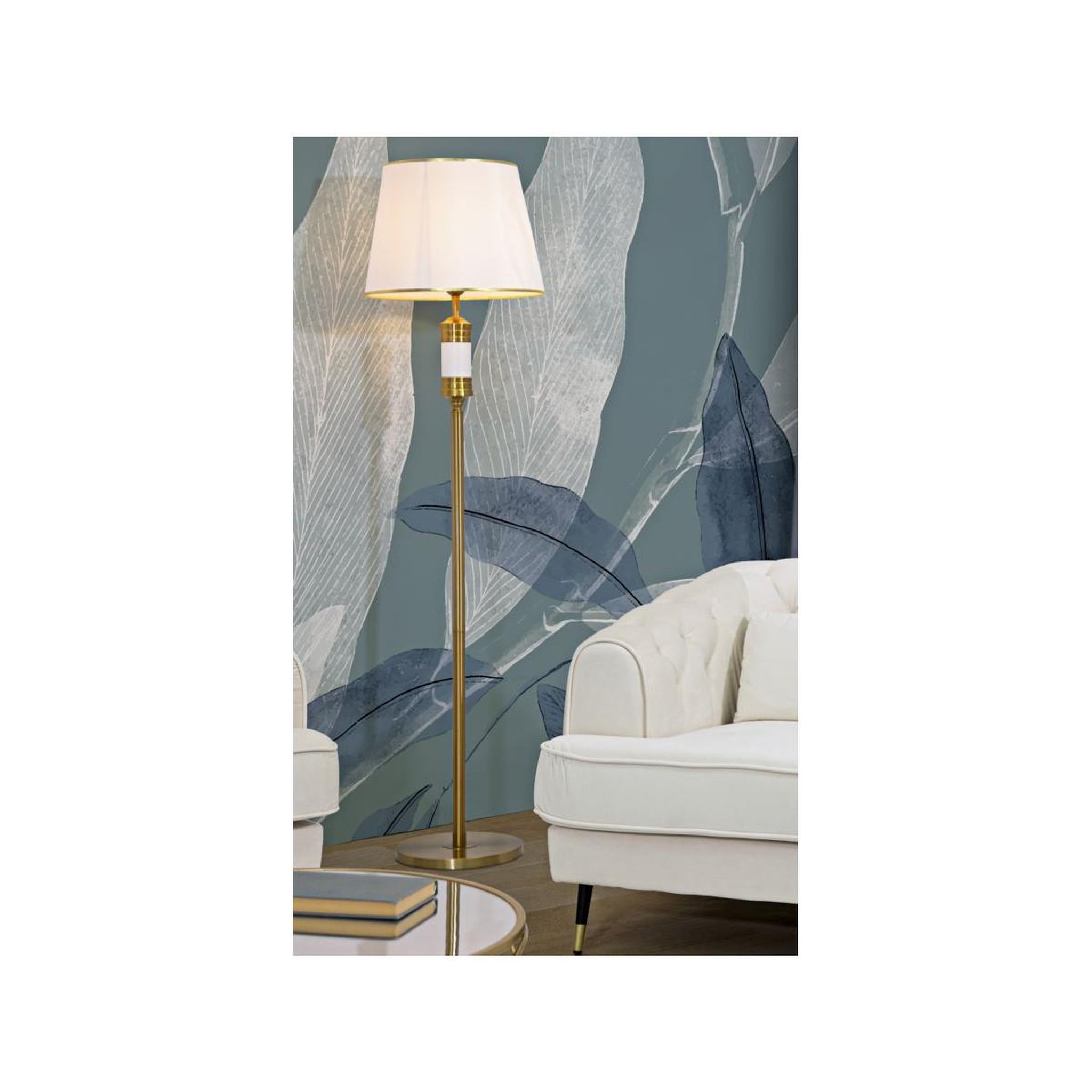 Voir la diapositive 5 : Paris Prix Lampadaire en métal  whity  160cm blanc & or
