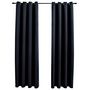 Voir la diapositive 2 : VIDAXL Rideaux occultants avec anneaux en metal 2 pcs Noir 140x225 cm