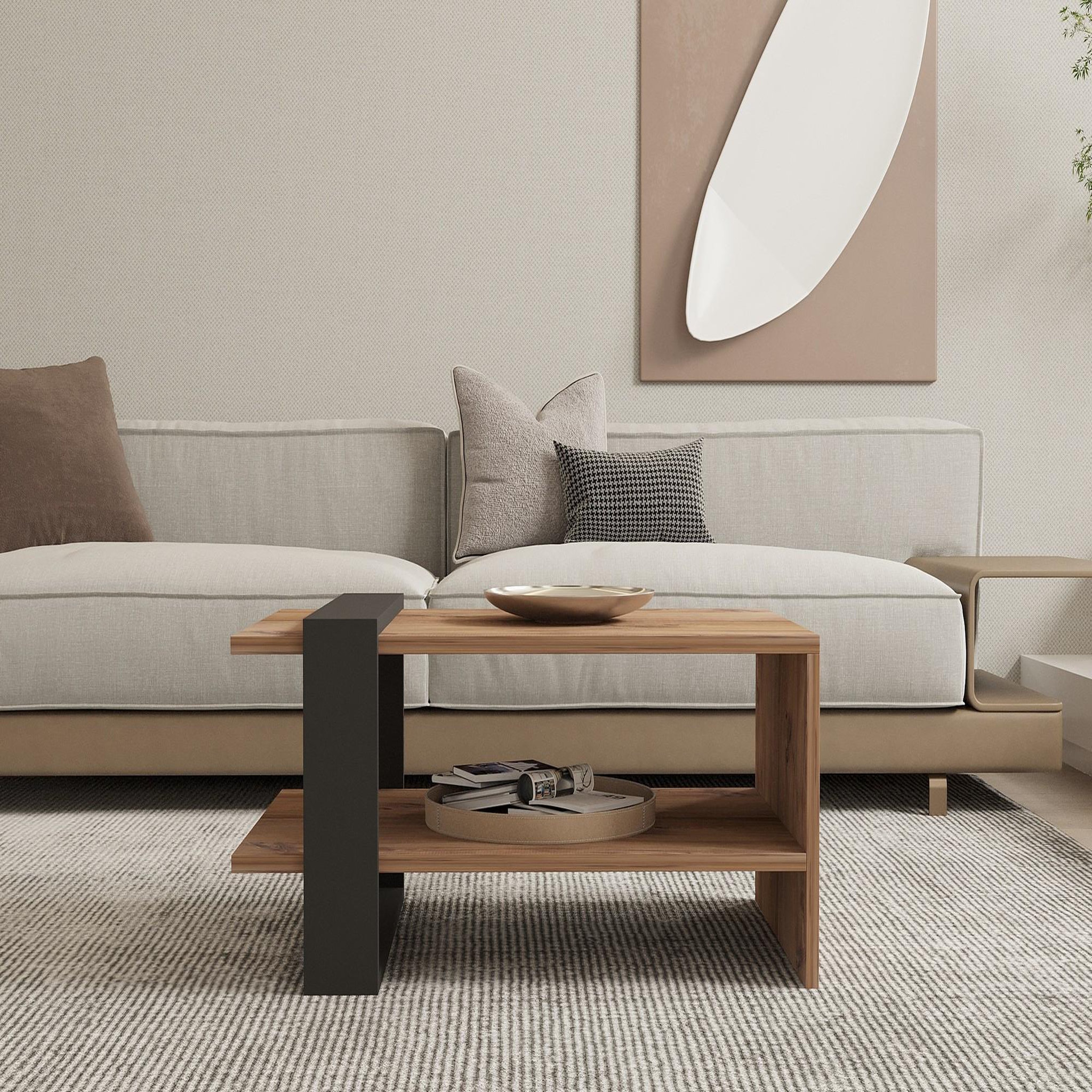 Voir la diapositive 3 : Habitat et Jardin Table basse en bois  Ova  - 80 x 55 x 35 cm - Marron