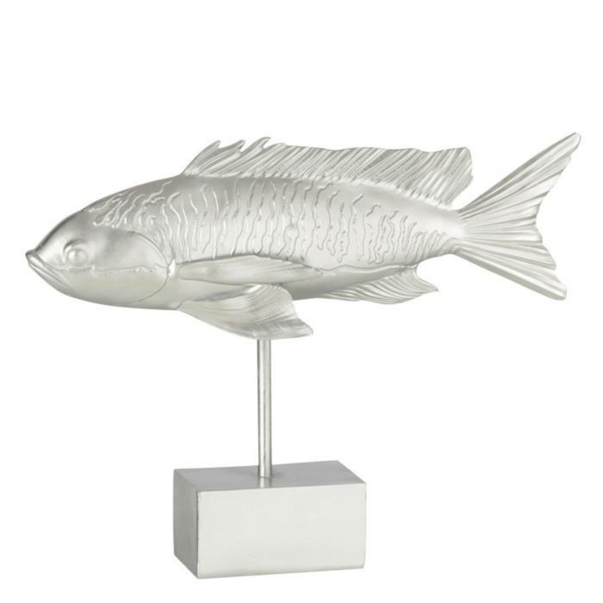 Paris Prix Statue Déco sur Pied  Poisson Long  33cm Argent