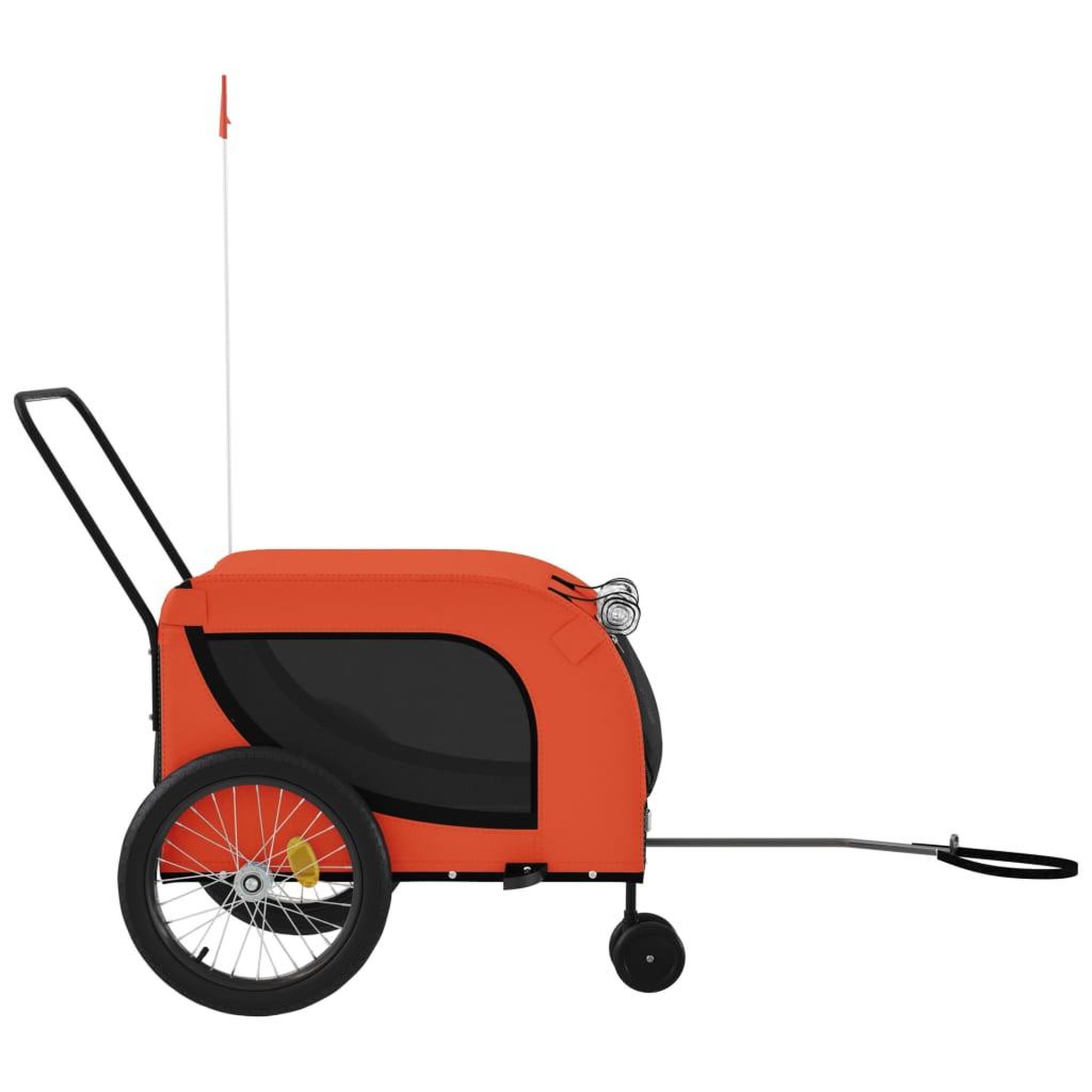 Voir la diapositive 5 : VIDAXL Remorque de velo pour animaux de compagnie orange et noir