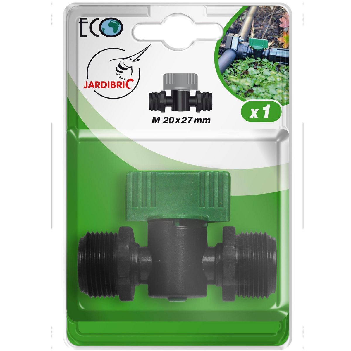 Jardibric Raccord vanne d'arrêt M3/4&rdquo,x M3/4&rdquo, Jardibric