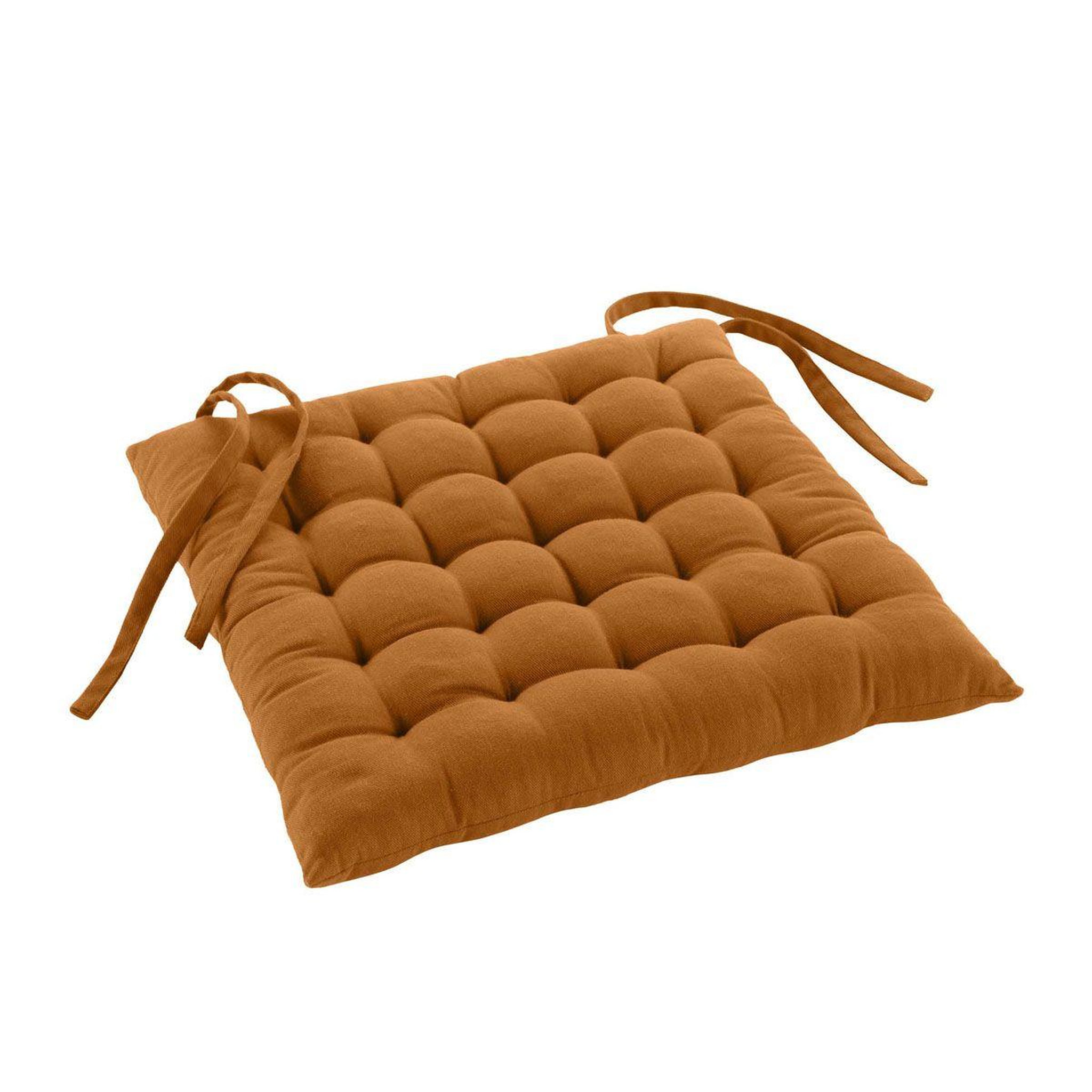 Voir la diapositive 2 : Douceur d'Intérieur Coussin de chaise  twily  38x38cm camel
