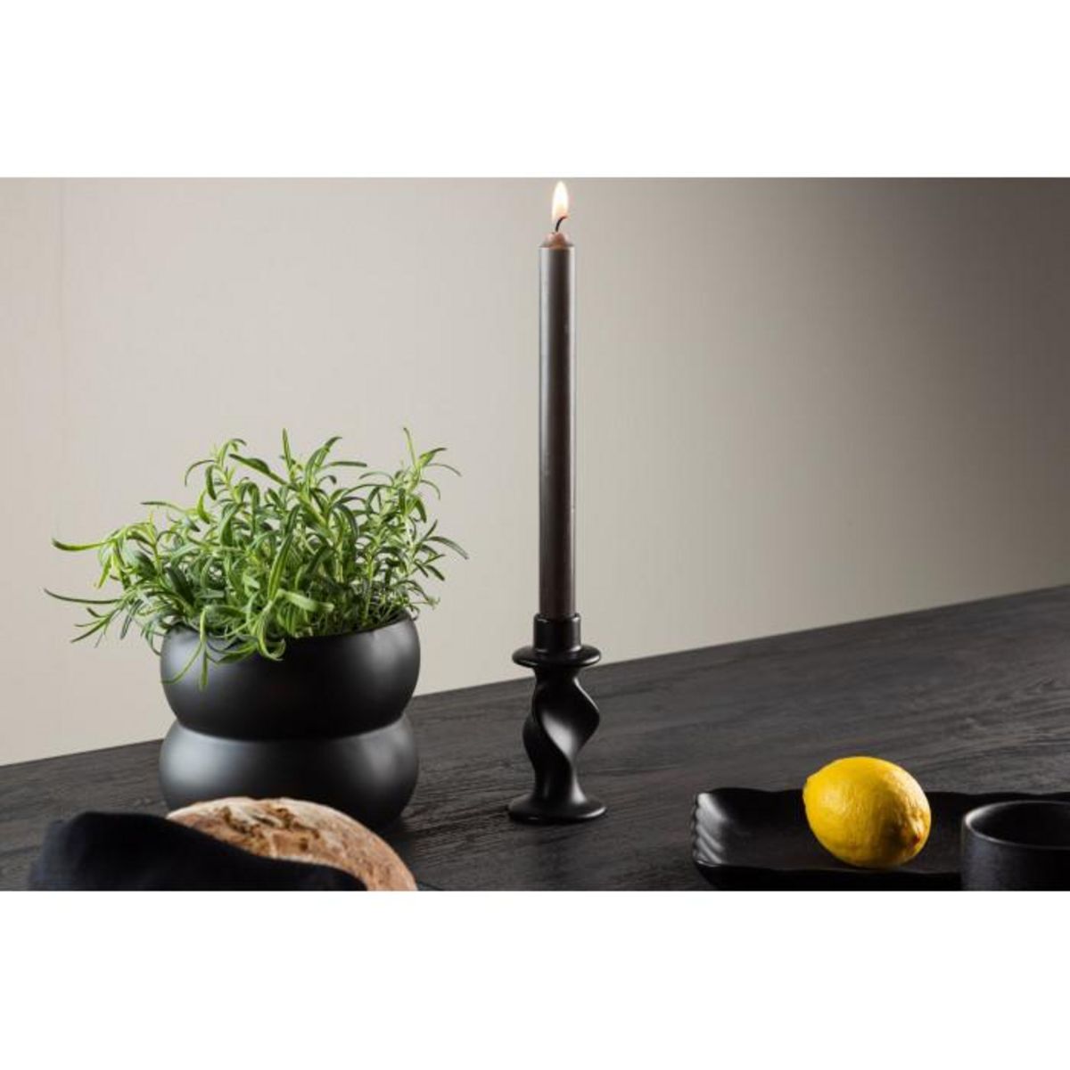 Paris Prix Bougeoir Design en Céramique  Glory  12cm Noir