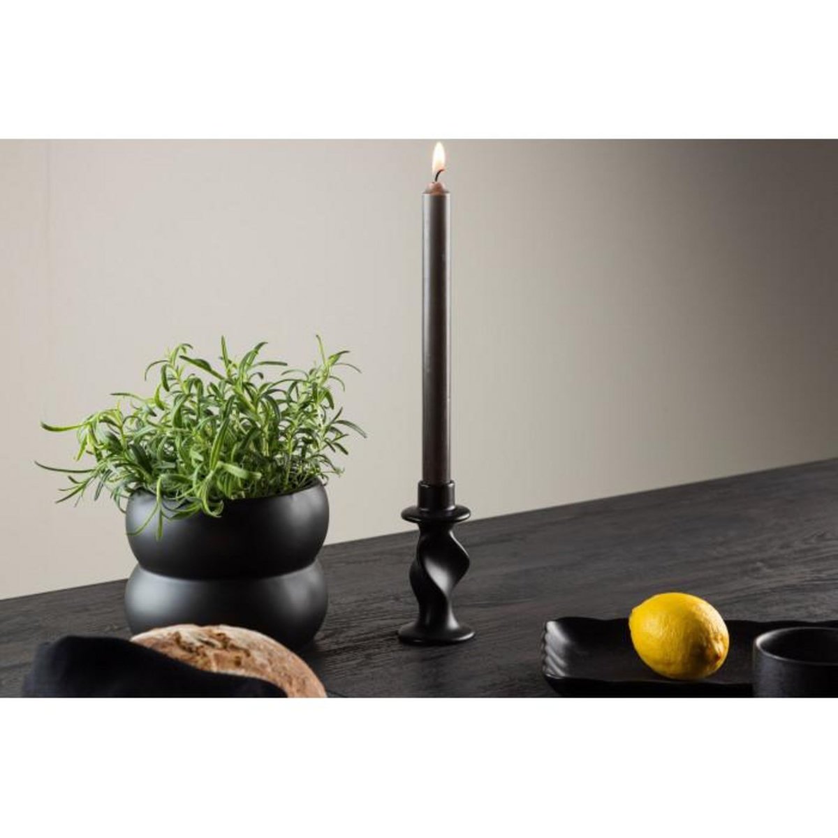 Paris Prix Bougeoir Design en Céramique  Glory  12cm Noir