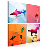 Paris Prix Tableau Imprimé 4 Panneaux  Geometric Animals. Coloris disponibles : Multicolore