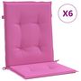 Voir la diapositive 2 : VIDAXL Coussins de chaise a dossier bas lot de 6 rose tissu