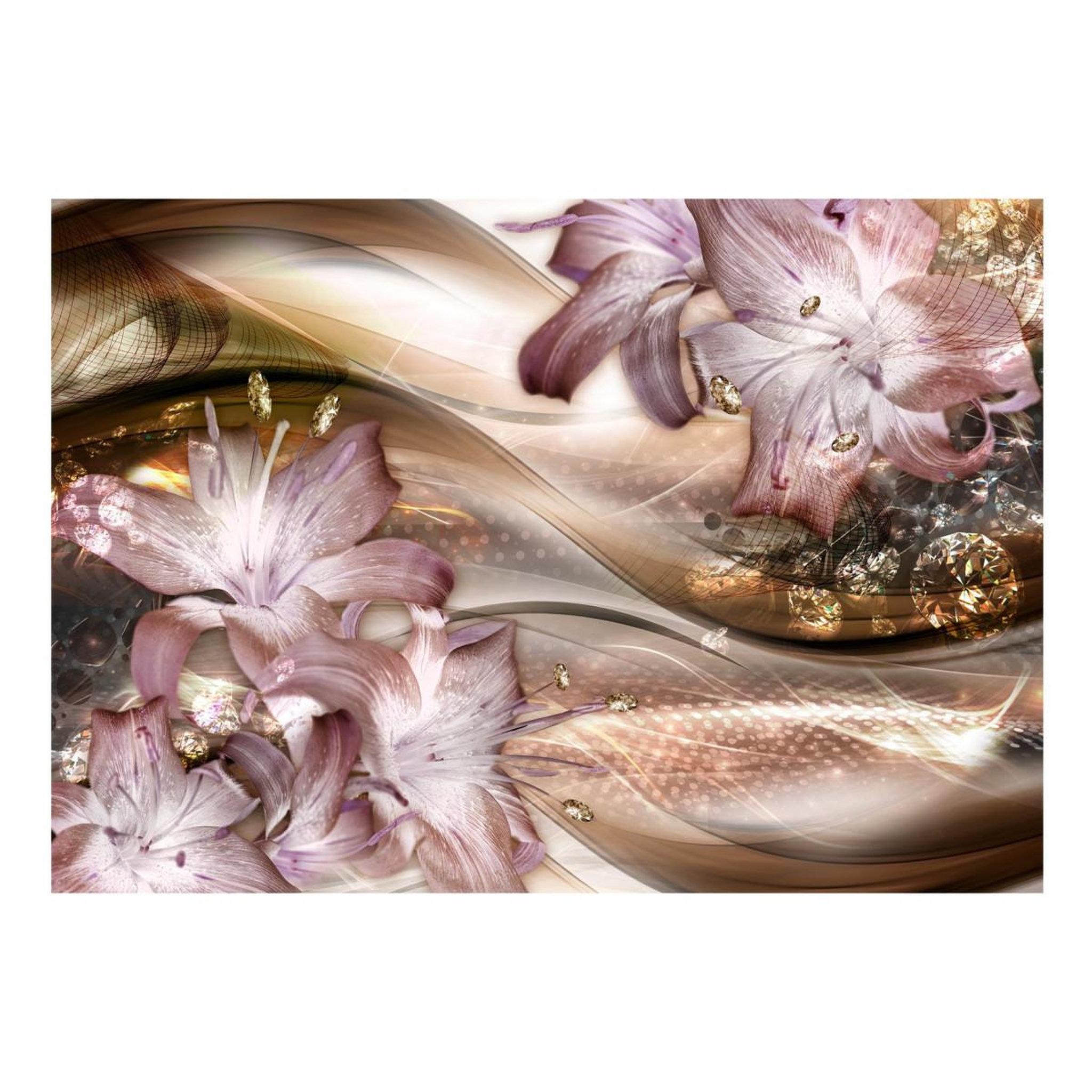 Voir la diapositive 2 : Paris Prix Papier peint  lilies on the wave brown