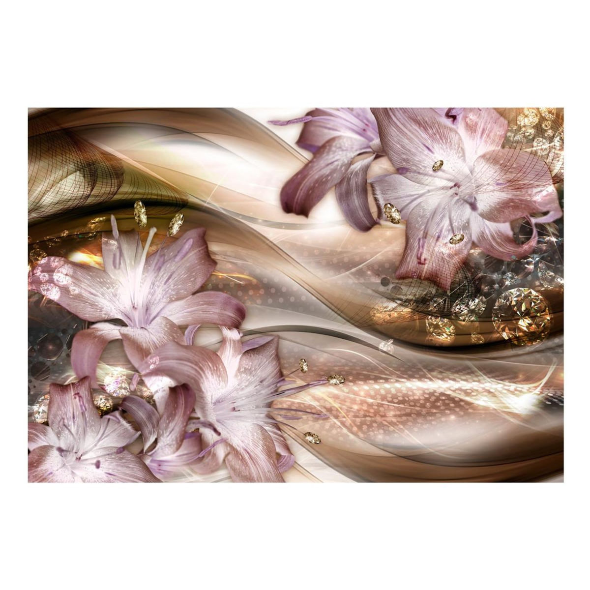 Paris Prix Papier Peint  Lilies on the Wave Brown