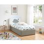 Voir la diapositive 1 : Lit coffre 90x190cm avec sommier LED et tête de lit NUAGE