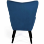 Voir la diapositive 4 : ID MARKET Fauteuil scandinave ANIA avec repose pieds velours bleu